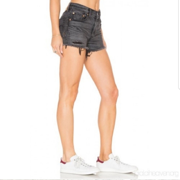 Levi's Pants - Levi's 501 Black Boho Distress Cutoff Jean Shorts
